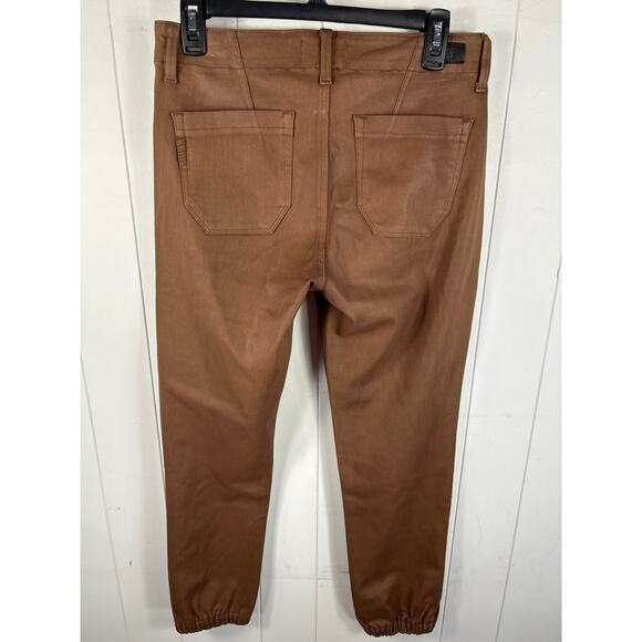 PAIGE Women's Mayslie Jogger pants in Cognac Luxe Coating size 28 - Picture 3 of 9